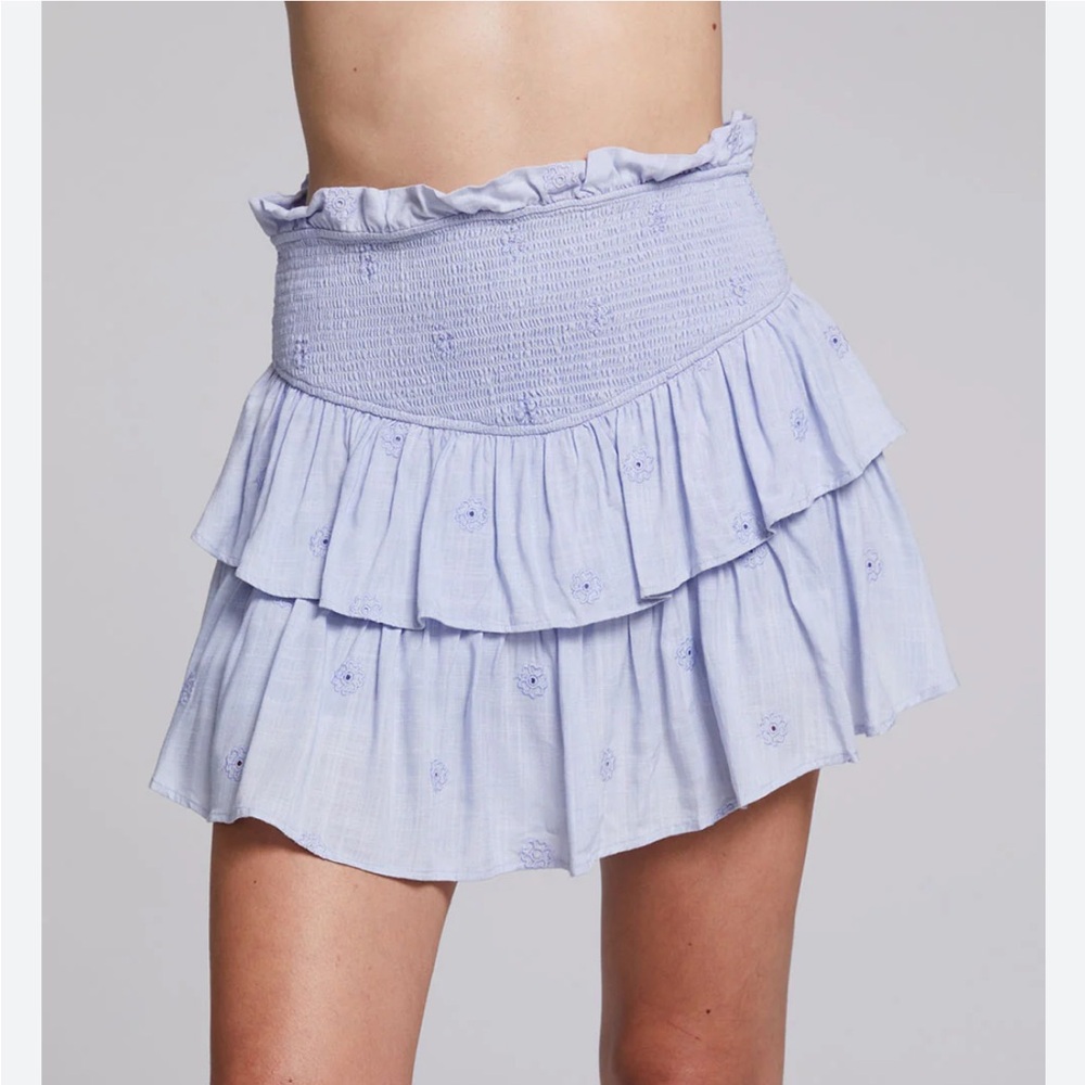 Chaser Cruz Faded Denim Blue Mini Skirt